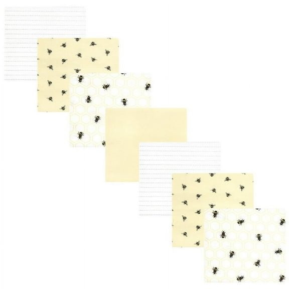 Hudson Baby Cotton Poly Flannel Receiving Blankets Bundle, Honey Bee, One Size