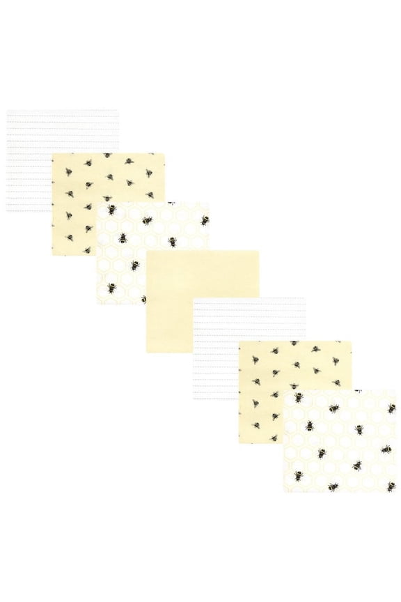Unisex Baby Cotton Poly Flannel Receiving Blankets Bundle, Honey Bee, One Size
