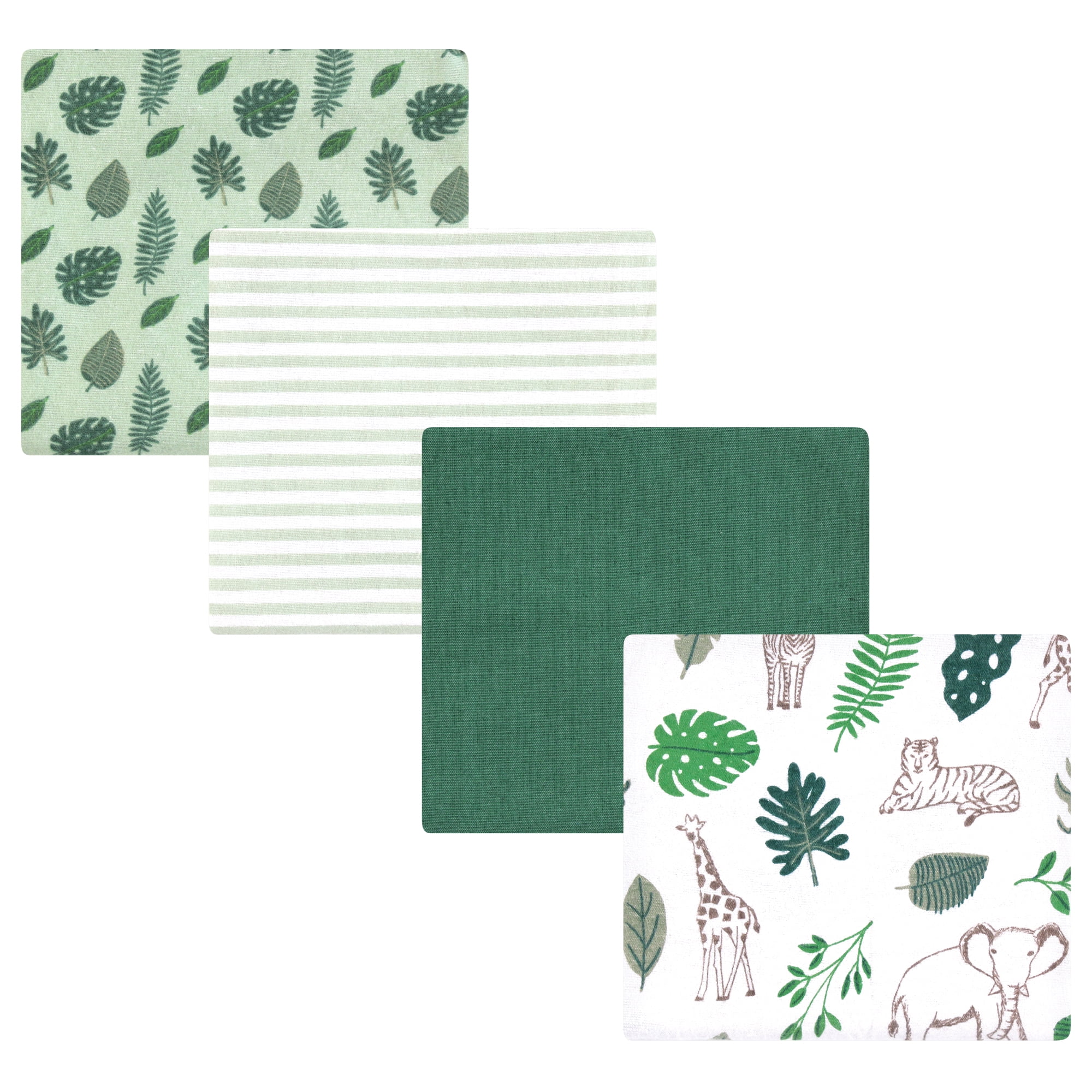 Hudson Baby Unisex Baby Cotton Poly Flannel Receiving Blankets, Jungle, One Size