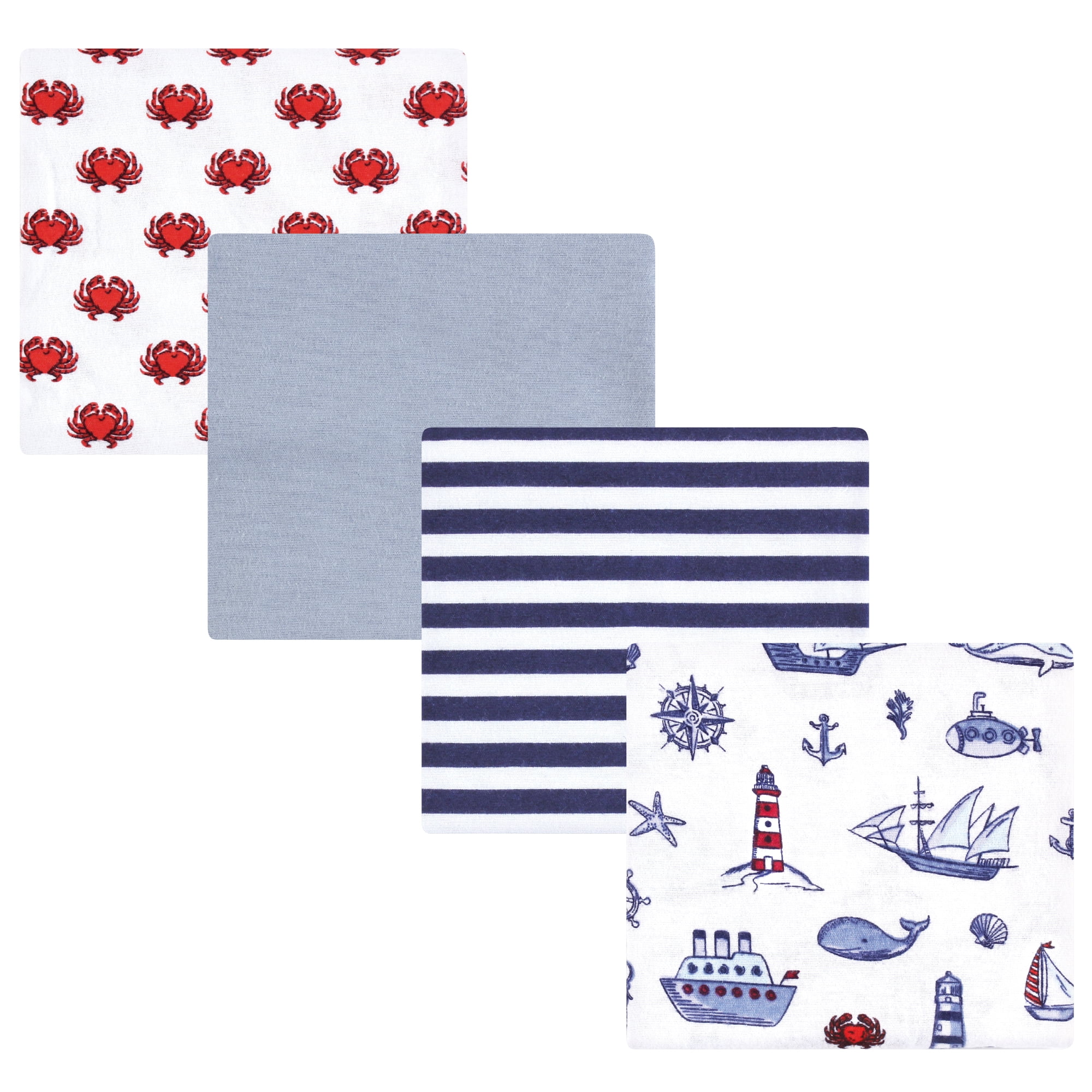 Hudson Baby Unisex Baby Cotton Poly Flannel Receiving Blankets, Lighthouse, One Size