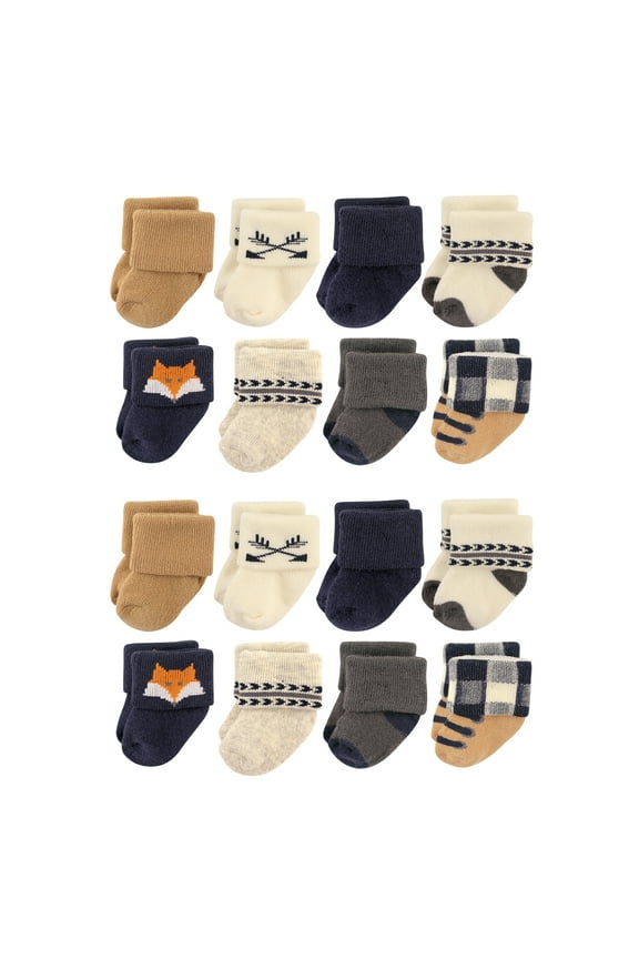 Cotton Rich Baby Terry Socks 16-Pack, Forest, 0-6 Months