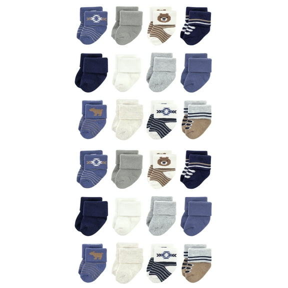 Hudson Baby Cotton Rich Baby Terry Socks 24-Pack, Bear, 0-6 Months