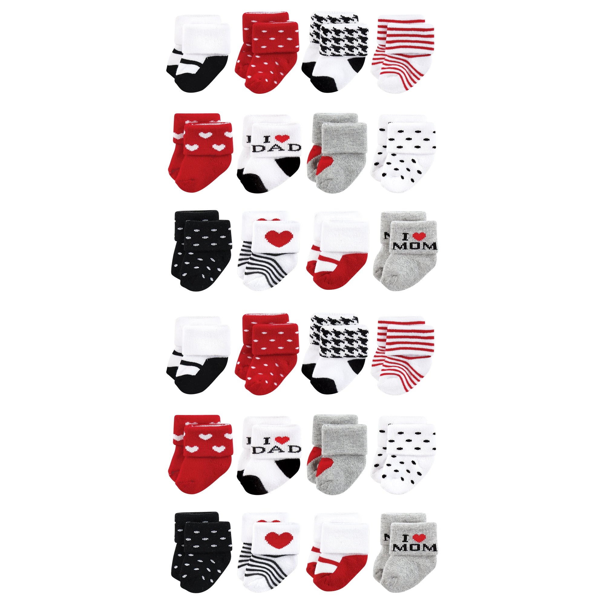 Hudson Baby Cotton Rich Baby Terry Socks 24-Pack, 12 Days Of