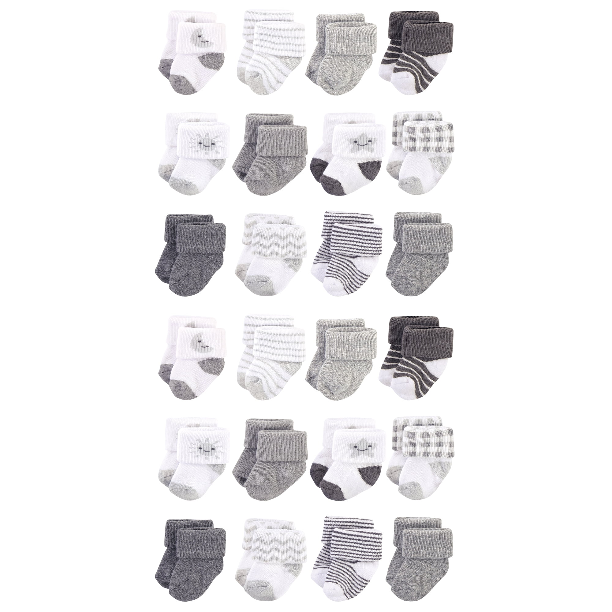 人気カラーの Cotton Baby Hudson Rich 6 Ballet, 24-Pack, Socks Terry Baby ベビー