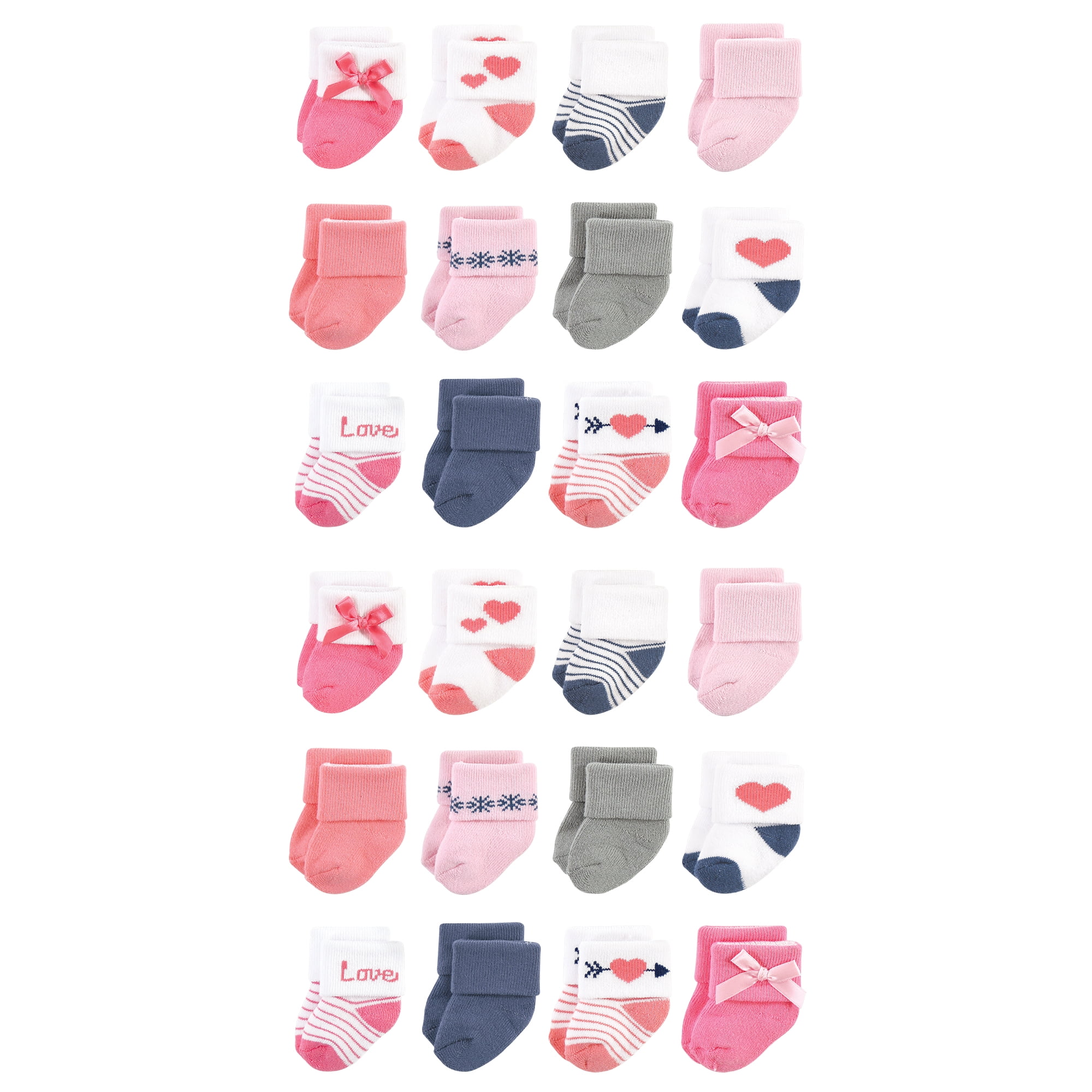 Hudson Baby Cotton Rich Baby Terry Socks 24-Pack, 12 Days Of