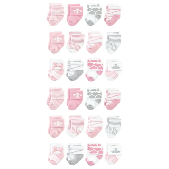 Hudson Baby Cotton Rich Baby Terry Socks 24-Pack, Royal, 0-6 Months