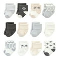 thumbnail image 1 of Hudson Baby Cotton Rich Newborn and Terry Socks, Gray Arrows 12-Pack, 0-6 Months, 1 of 8