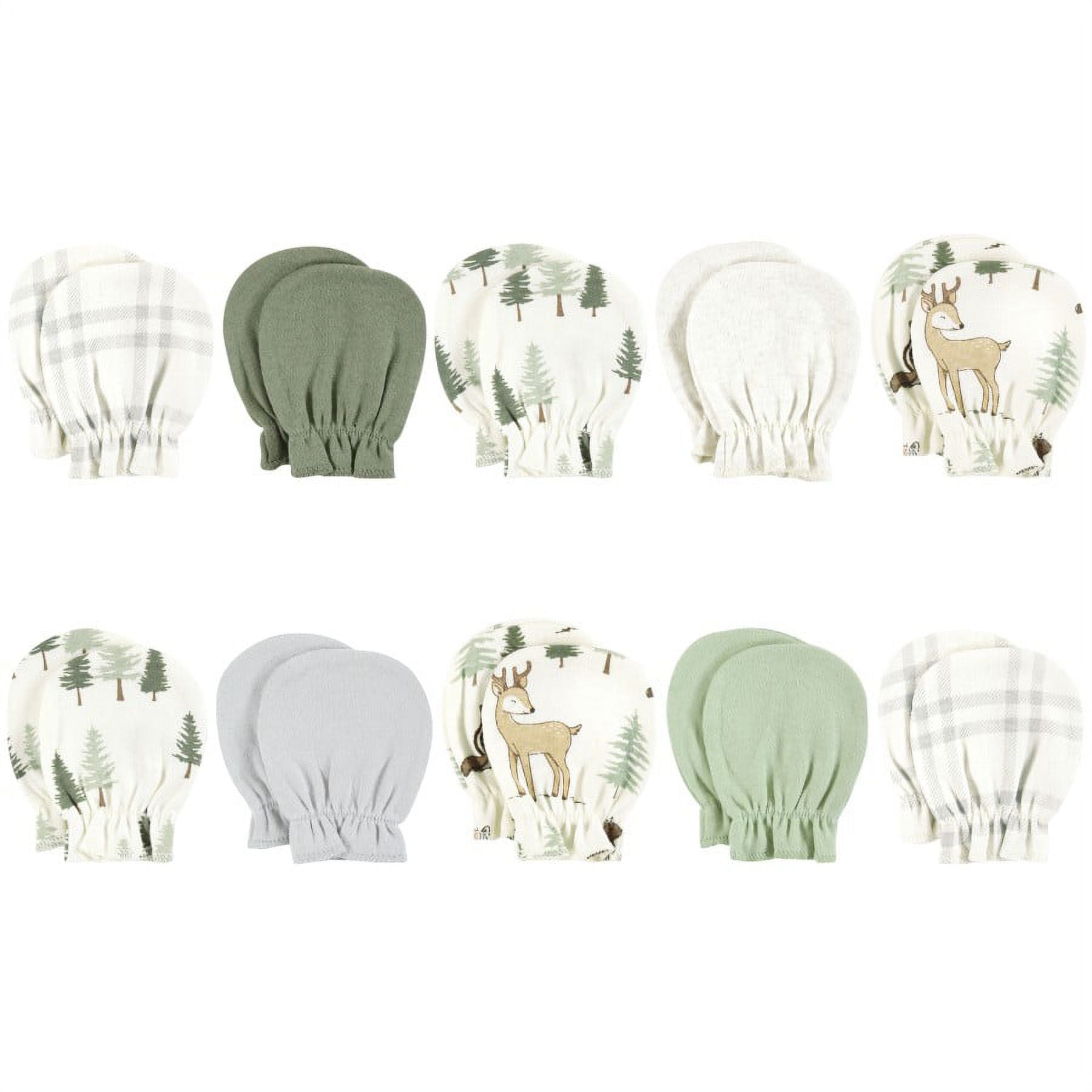 Hudson Baby Infant Cotton Scratch Mittens 10pk, Gray