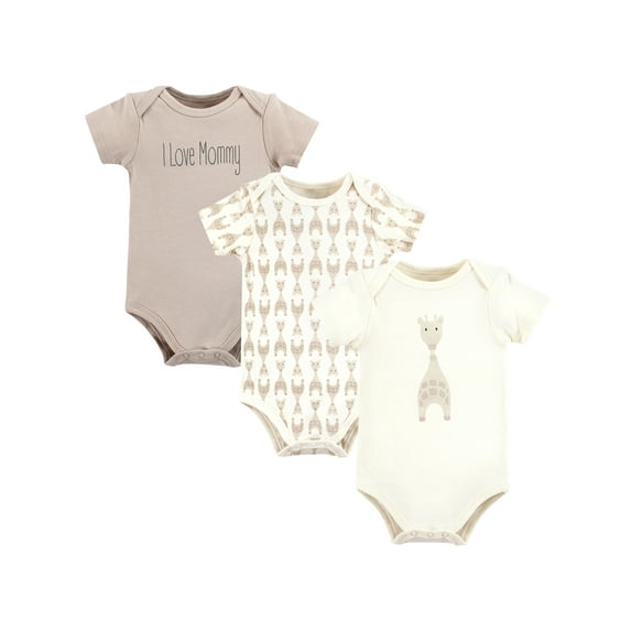 Hudson Baby Cotton Short Sleeve Bodysuits, 3-Pack, Sizes Newborn-24 Months