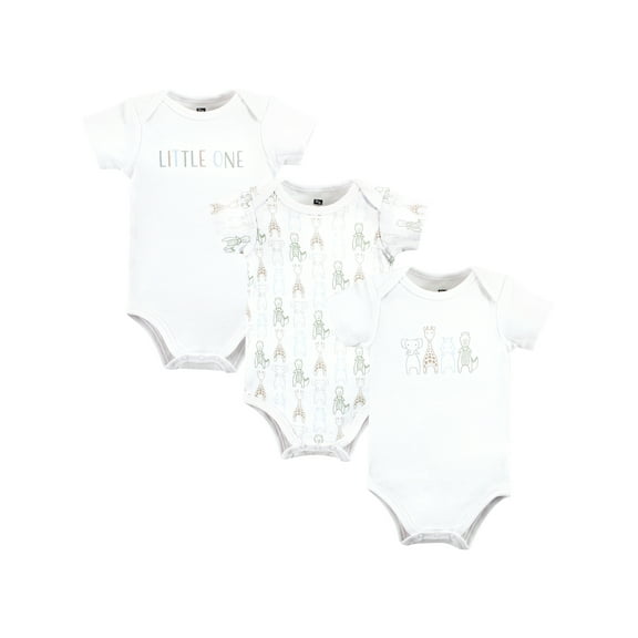 Hudson Baby Cotton Short Sleeve Bodysuits, 3-Pack, Sizes Newborn-24 Months