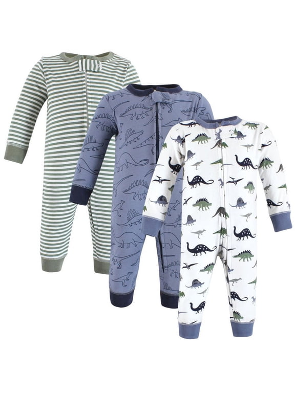 Cotton Sleep and Play, Blue Green Dino, 0-3 Months