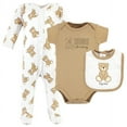 thumbnail image 1 of Hudson Baby Cotton Sleep and Play, Bodysuit and Bandana Bib Set, Teddy Bears, 6-9 Months, 1 of 4