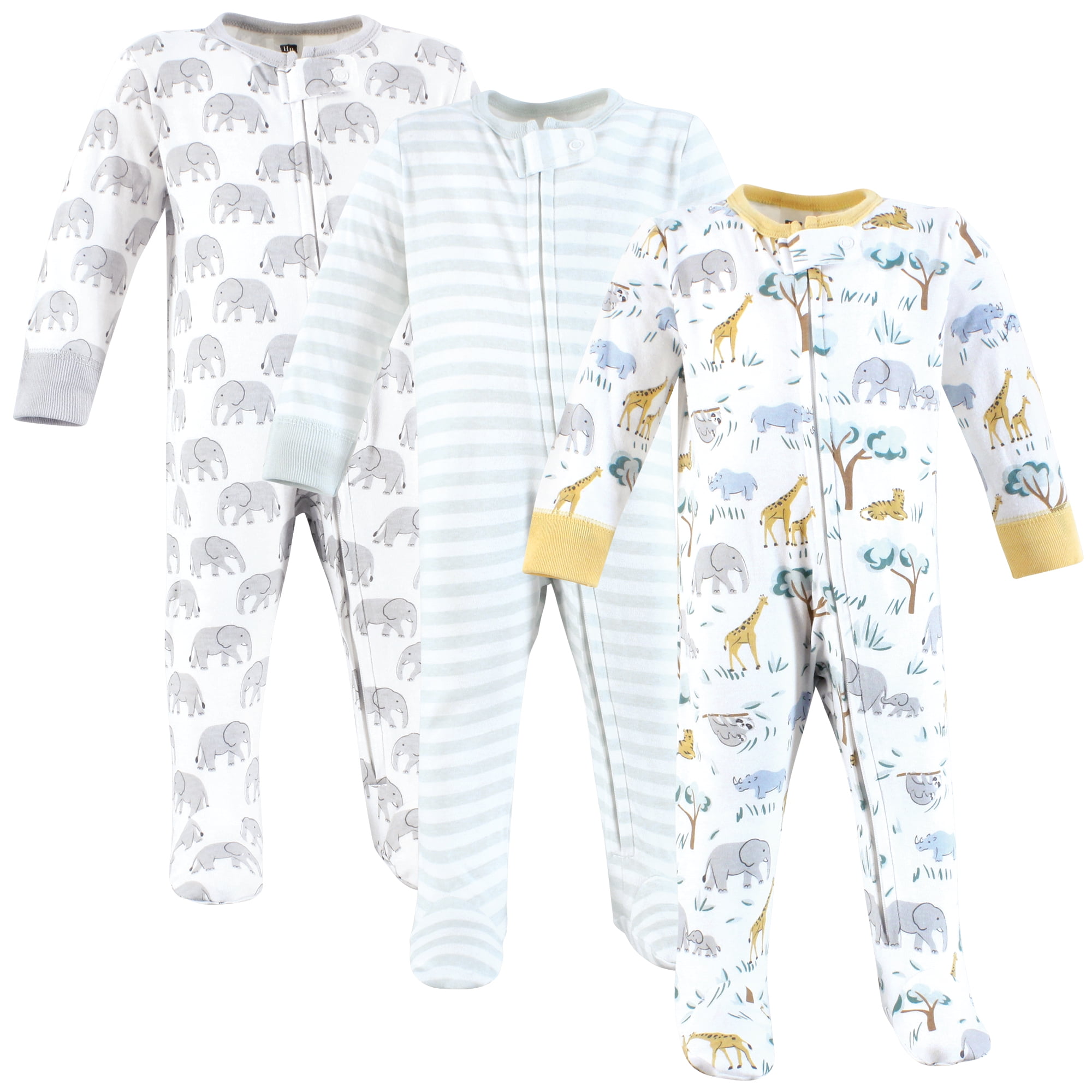 Hudson Baby Cotton Sleep and Play, Safari Friends, 6-9 Months