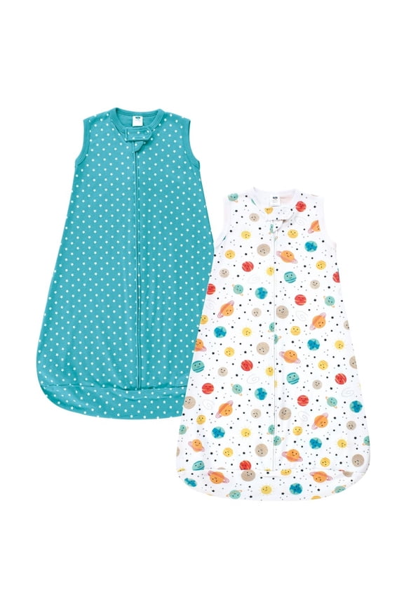 Cotton Sleeveless Wearable Sleeping Bag, Sack, Blanket, Happy Planets, 12-18 Months