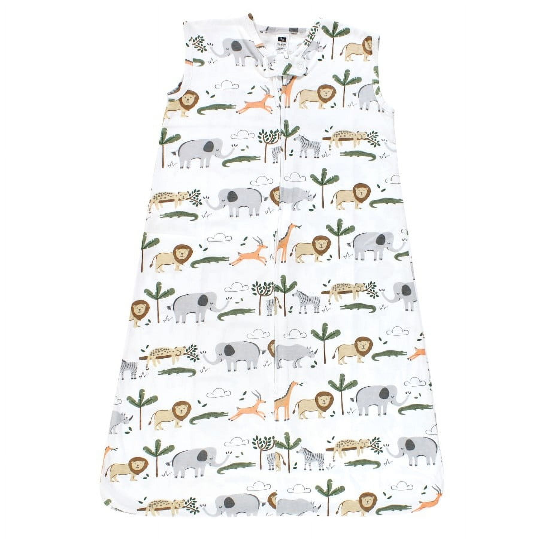 Hudson Baby Cotton Sleeveless Wearable Sleeping Bag, Sack, Blanket, Safari Life, 18-24M