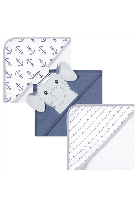 Cotton Towels, Sailor Elephant, 3 Count