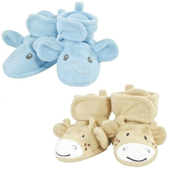Hudson Baby Cozy Fleece Booties, Elephant Giraffe, 18-24 Months