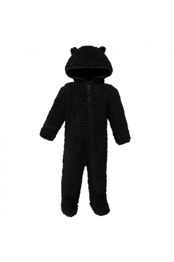 Faux Shearling Bunting 1pk, Black, 3-6 Months