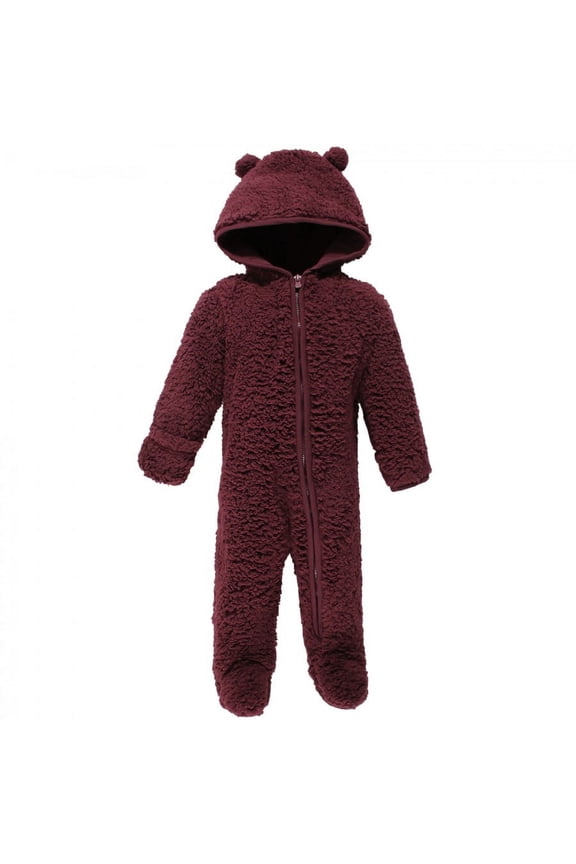Faux Shearling Bunting 1pk, Burgundy, 6-9 Months