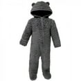 thumbnail image 1 of Hudson Baby Faux Shearling Bunting 1pk, Charcoal, 0-3 Months, 1 of 2
