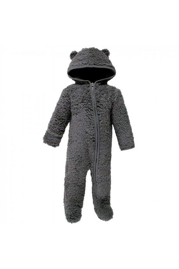 Faux Shearling Bunting 1pk, Charcoal, 9-12 Months