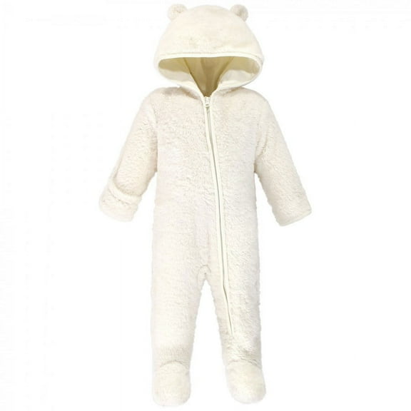 Hudson Baby Faux Shearling Bunting 1pk, Cream Bear, 12-18 Months
