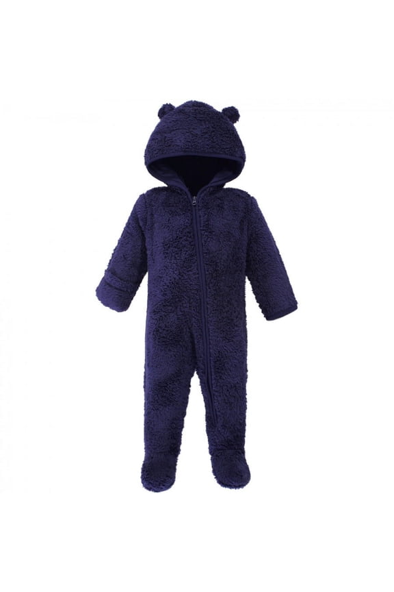 Faux Shearling Bunting 1pk, Navy Bear, 9-12 Months