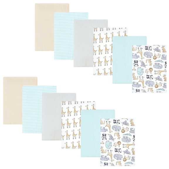 Hudson Baby Flannel Burp Cloth 12pk, Kangaroo, One Size