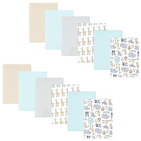 Hudson Baby Flannel Burp Cloth 12pk, Kangaroo, One Size