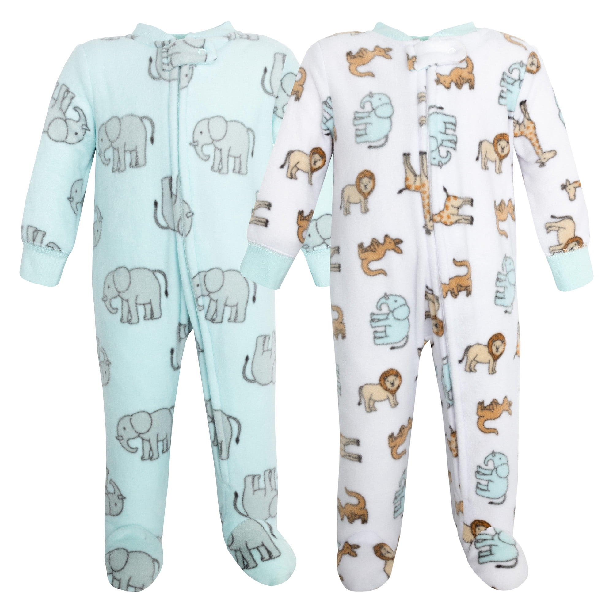 Hudson Baby Fleece Sleep and Play, Cute Safari, Preemie