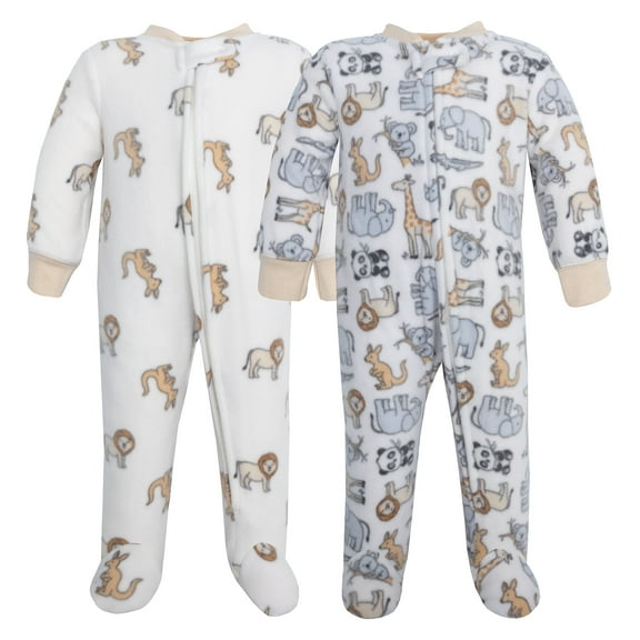 Hudson Baby Fleece Sleep and Play, Kangaroo Neutral, 3-6 Months