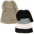 thumbnail image 1 of Hudson Baby Girl Cotton Dresses, Houndstooth Lt Pink, 6-9 Months, 1 of 4