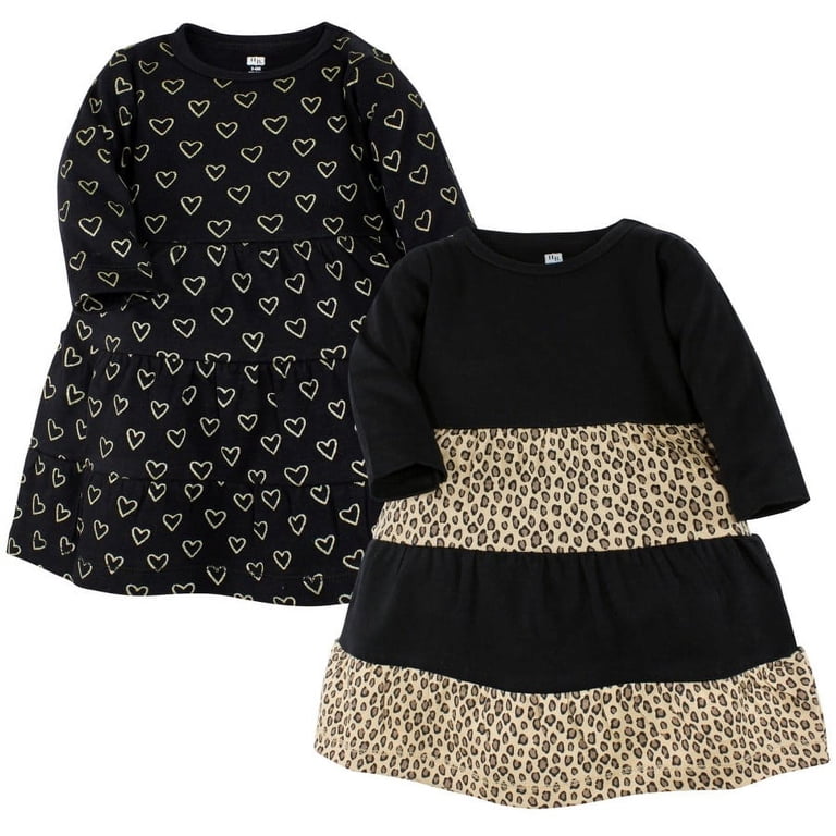 Hudson Baby Cotton Dresses Leopard Gold Heart 3-6 Months Hudson Baby Cotton Dresses Leopard Gold Heart 3-6 Months