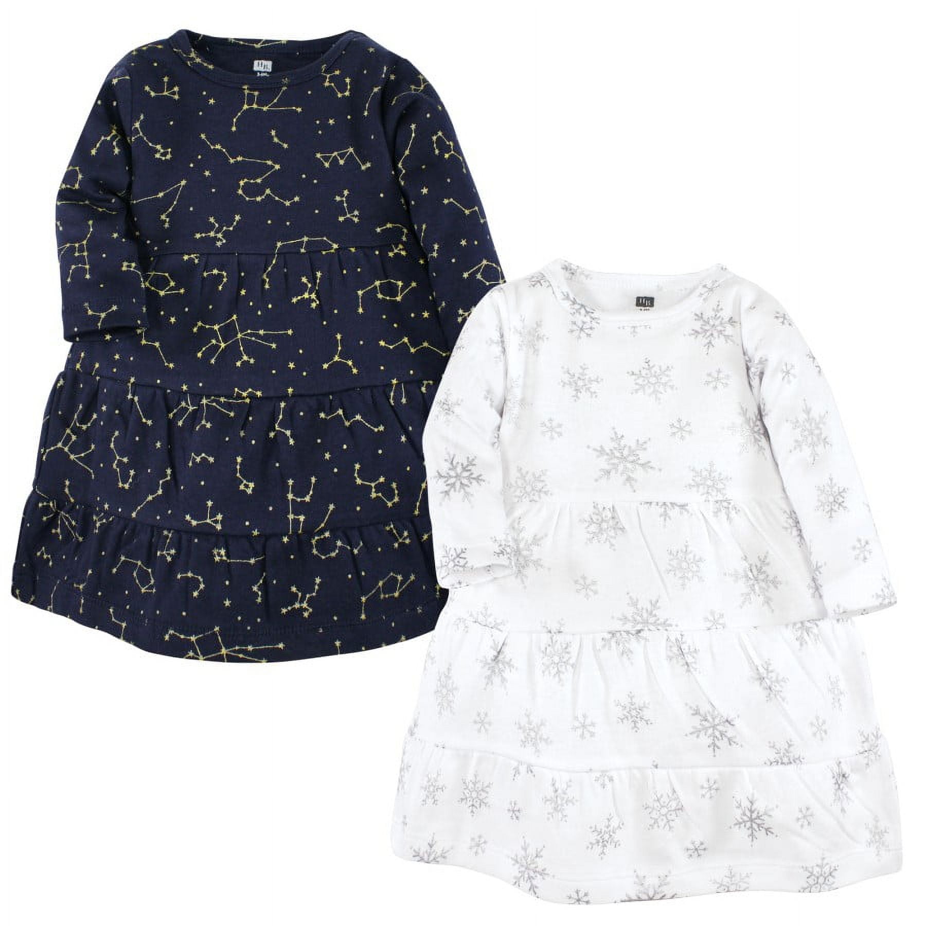 Hudson Baby Girl Cotton Dresses, Metallic Snowflake Star, 14 Years
