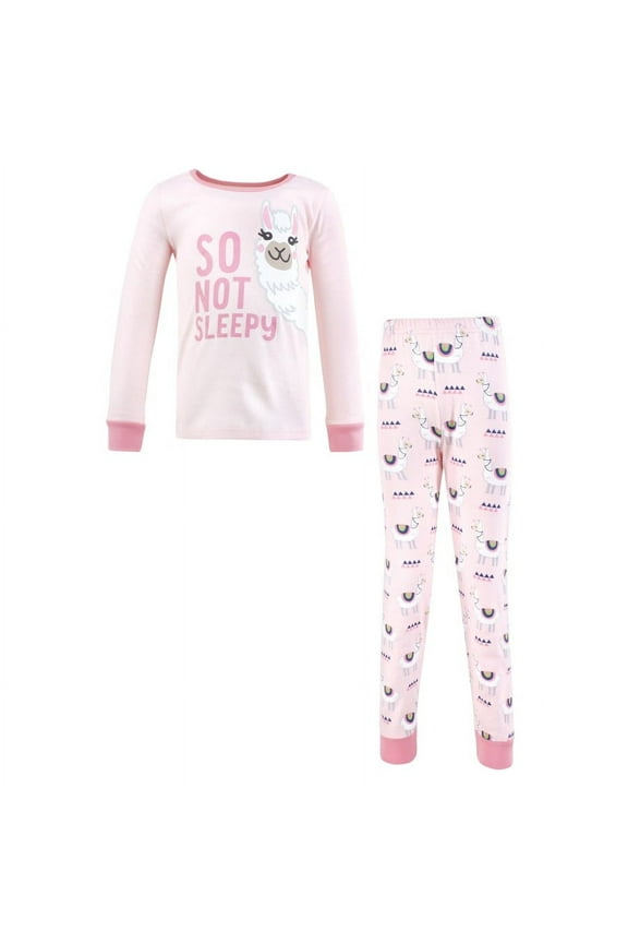 Girl Cotton Pajama Set, Llama, 2 Toddler