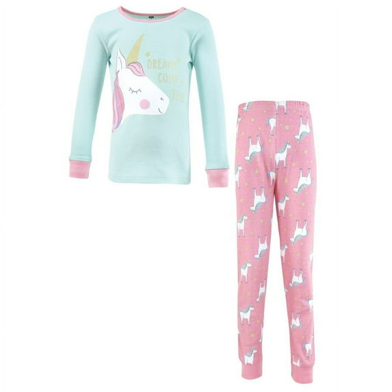 Hudson Baby Girl Cotton Pajama Set, Unicorn, 6-12 Months