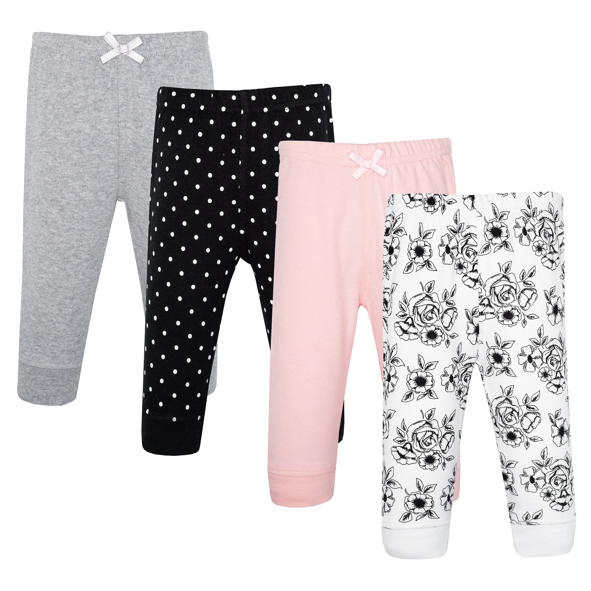 Hudson Baby Girl Cotton Pants and Leggings, Black Toile, 4T