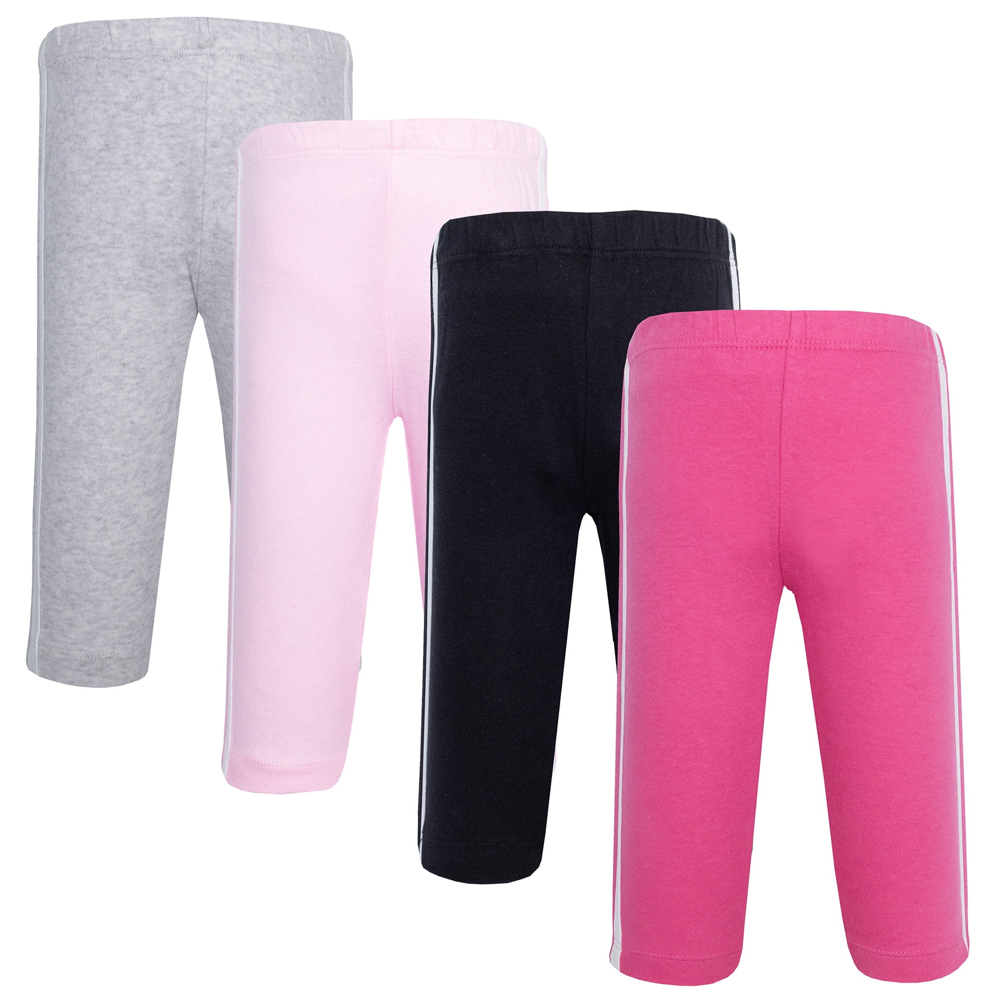 Hudson Baby Girl Cotton Pants and Leggings, Dk Pink Lt Pink, 2T
