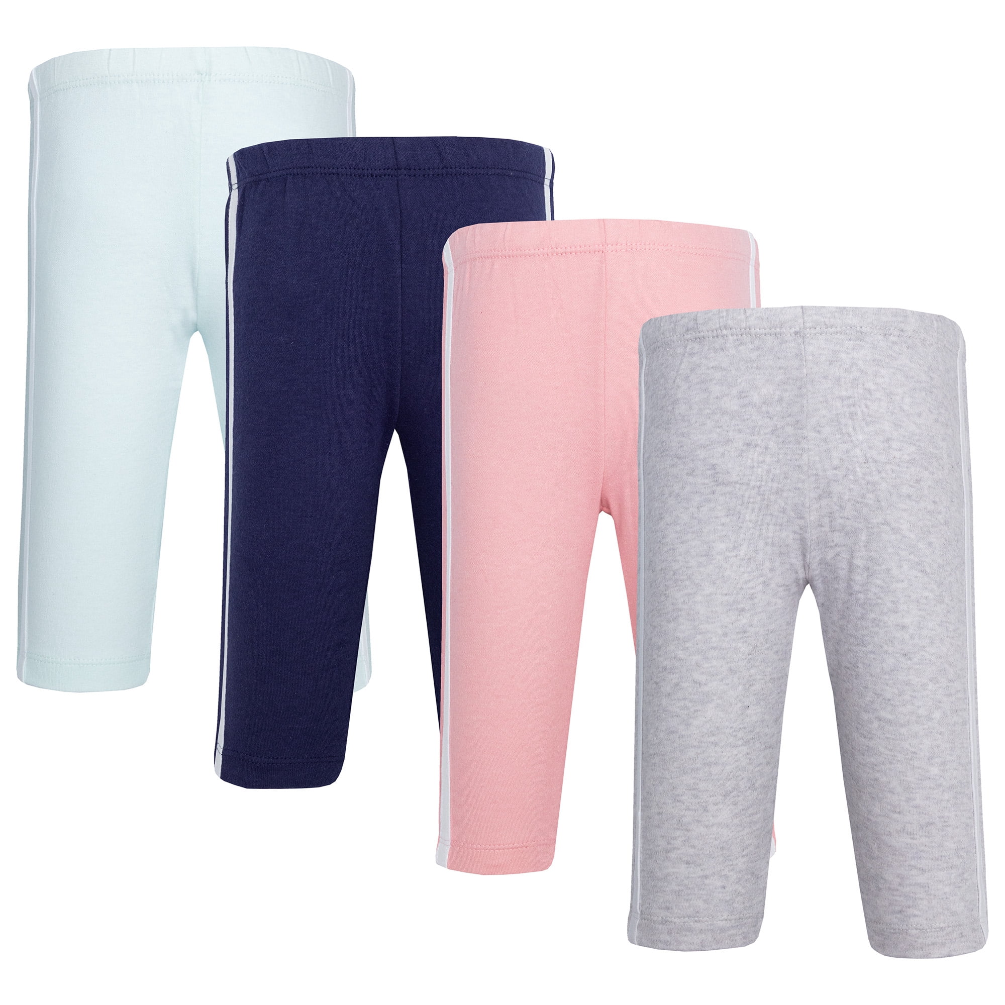 Hudson Baby Girl Cotton Pants and Leggings, Heather Gray Mint, 9-12 Months