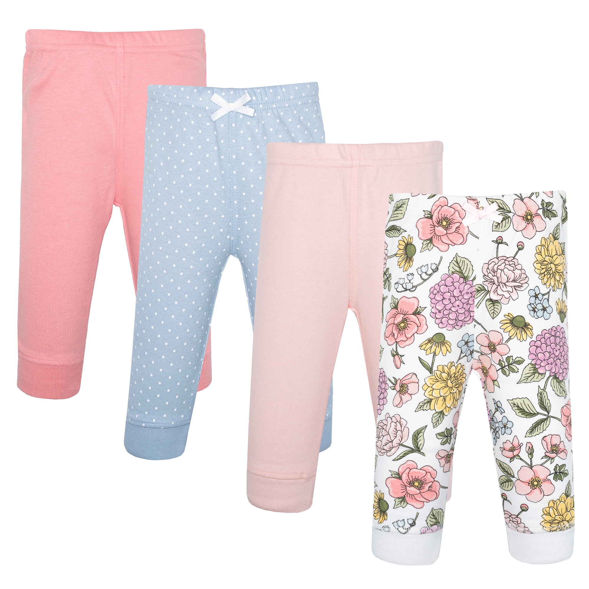 Hudson Baby Girl Cotton Pants and Leggings, Vintage Blossom, 2T
