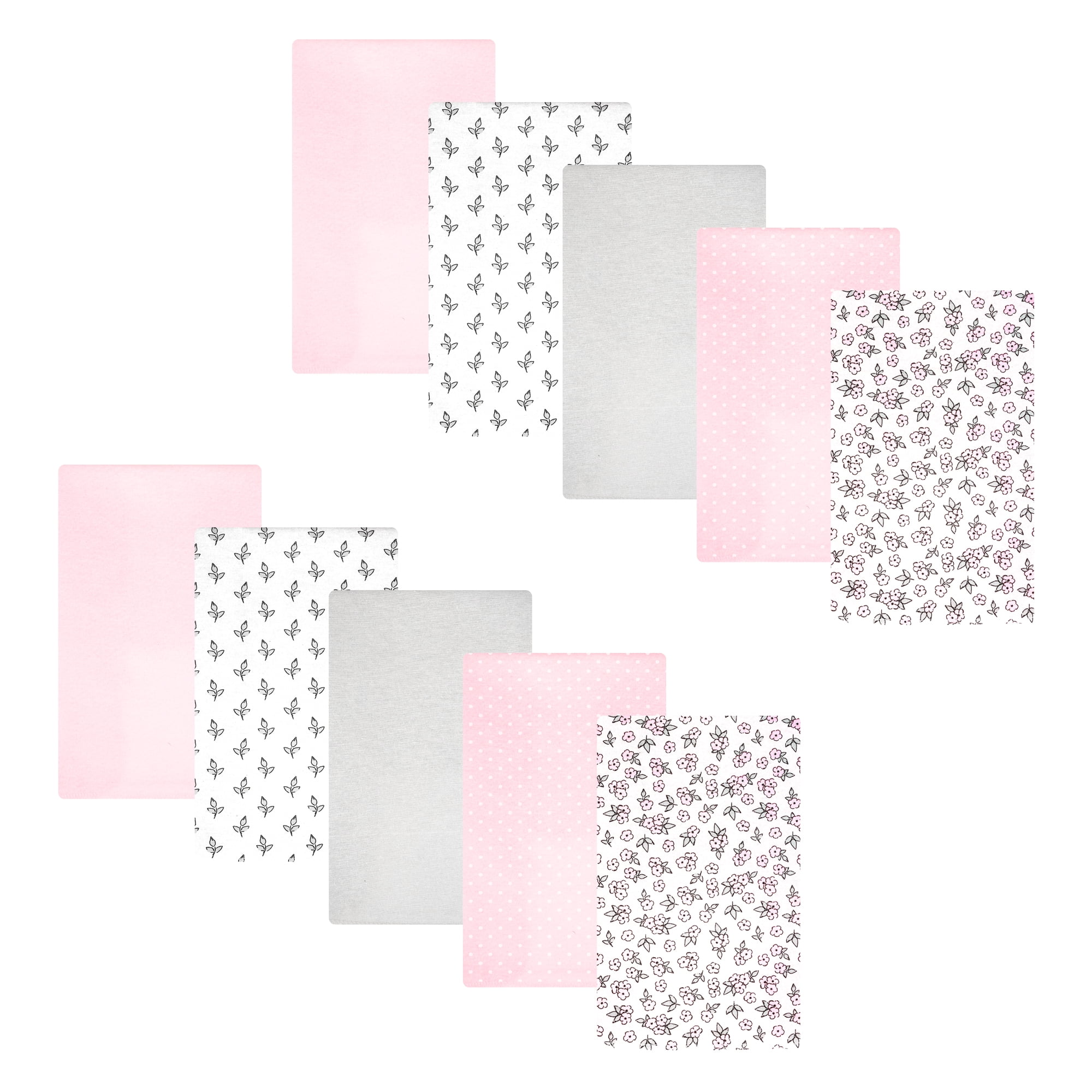 Hudson Baby Unisex Baby Cotton Poly Flannel Burp Cloths, Pink Primrose, One Size