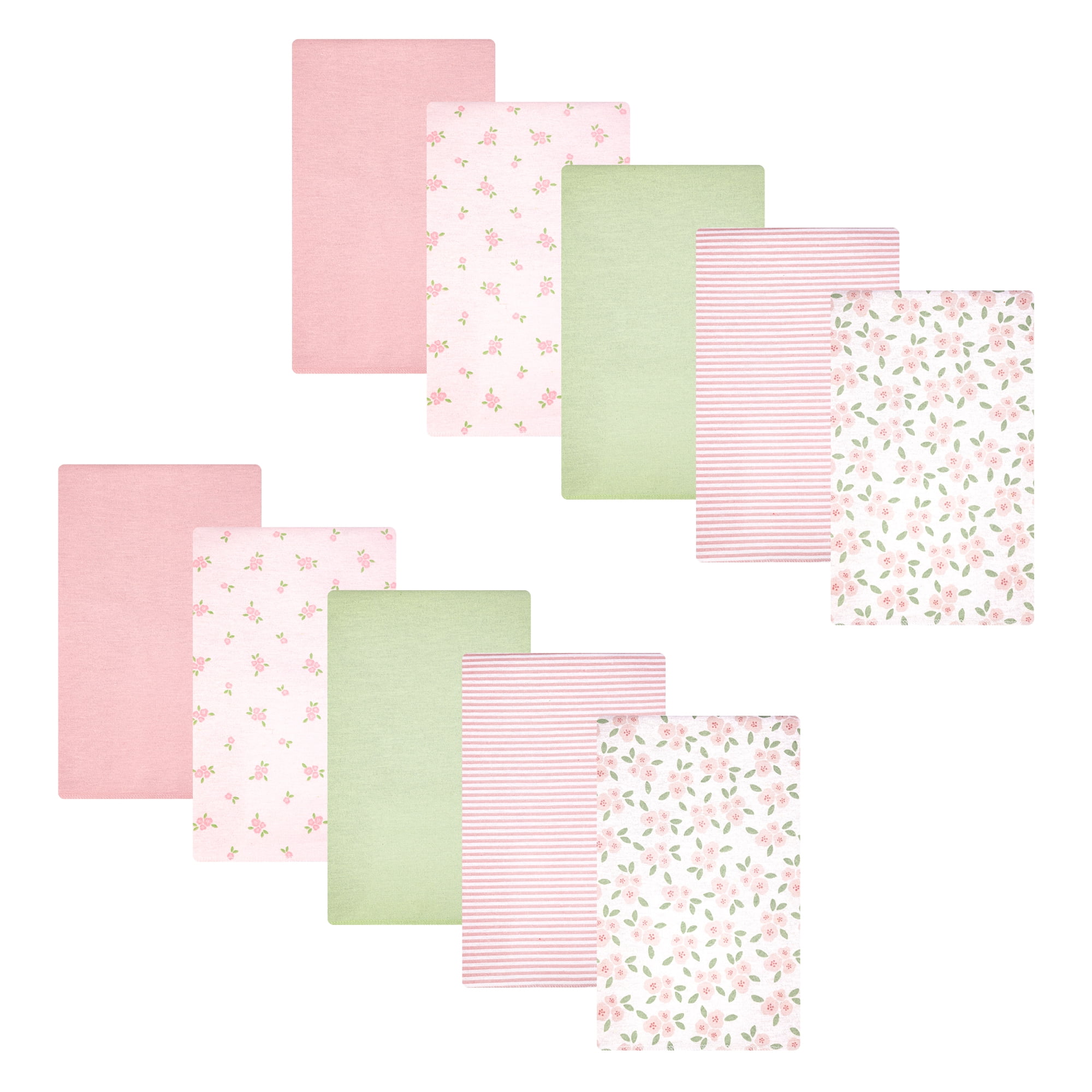 Hudson Baby Unisex Baby Cotton Poly Flannel Burp Cloths, Sweet Little Floral, One Size