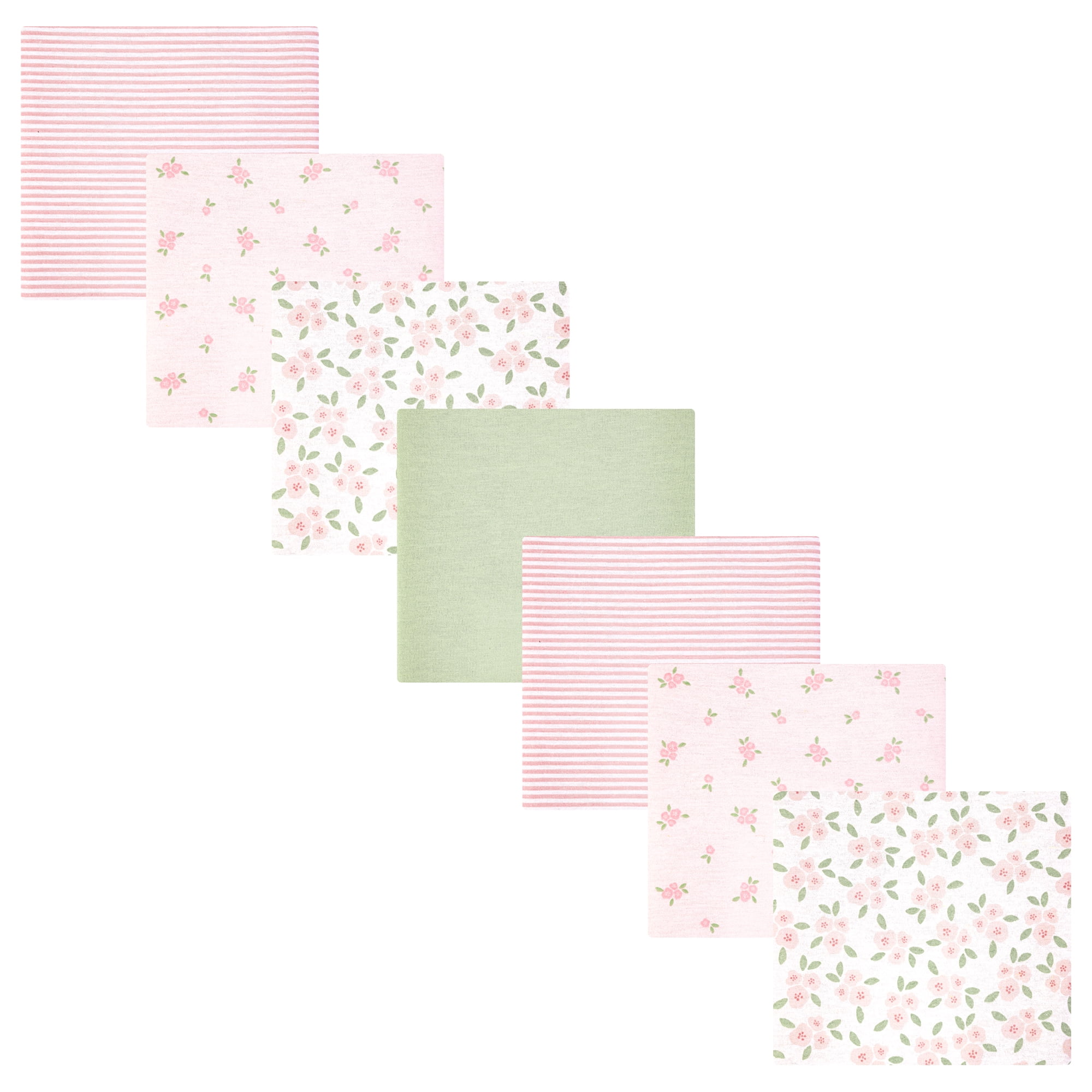 Hudson Baby Girl Cotton Polyester Flannel Receiving Blankets Bundle 7-Pack, Sweet Little Floral, One Size