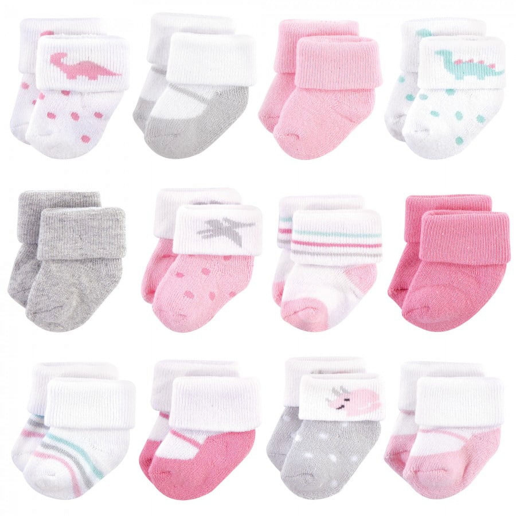 注目のブランド Hudson 0-6 Bows, 24-Pack, Socks Terry Baby Rich Cotton Baby ベビー