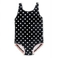 thumbnail image 1 of Hudson Baby Girls Baby Swimsuit, Black Dot Pink, 9-12 Months, 1 of 2