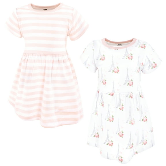 Hudson Baby Girls Cotton Dresses, Bonjour Paris, 9-12 Months