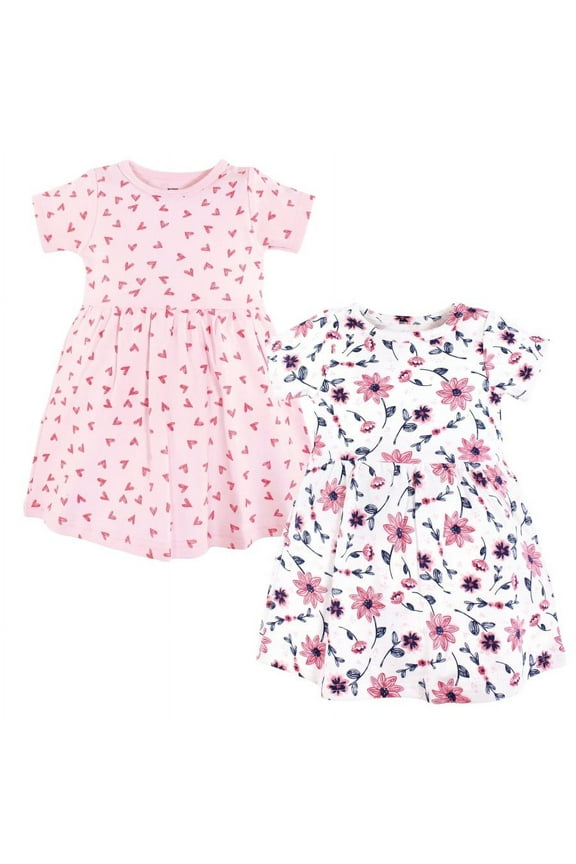 Girls Cotton Dresses, Botanical, 12-18 Months