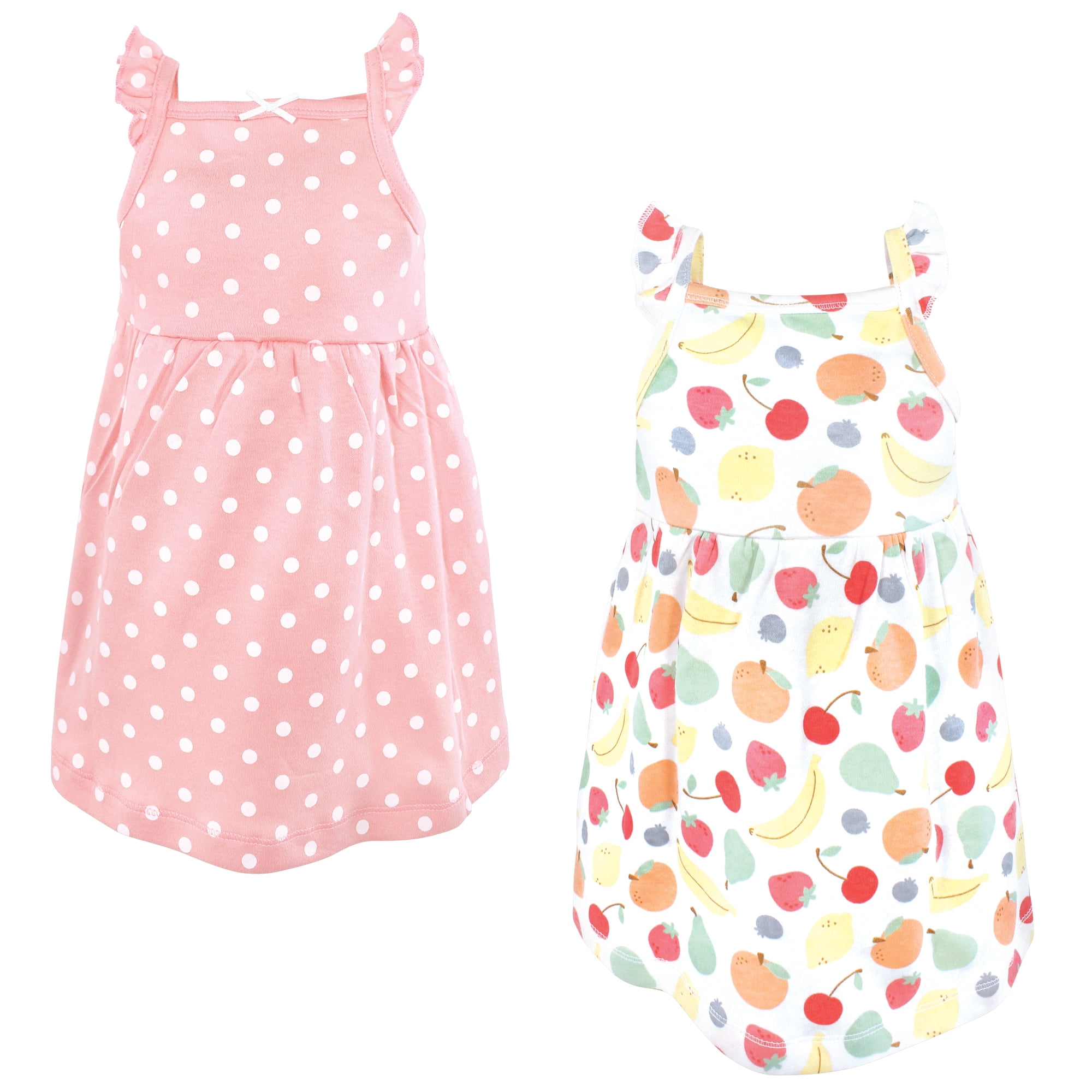 Hudson Baby Girls Cotton Dresses, Cutie Fruit, 3-6 Months