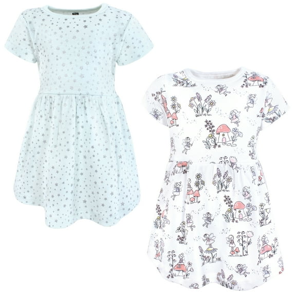 Hudson Baby Girls Cotton Dresses, Garden Fairies, 0-3 Months