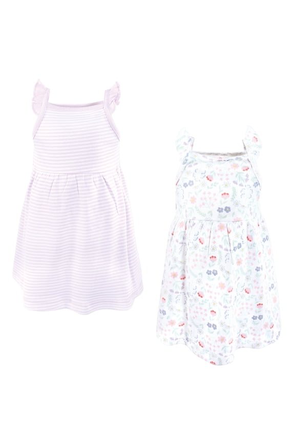 Girls Cotton Dresses, Lilac Garden, 5T